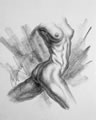 Michael Hensley Drawings, Female Form 124